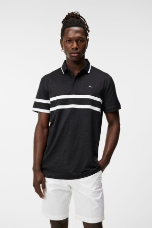 Black Jlindeberg Boswell Jacquard Polo | SN-JL574526