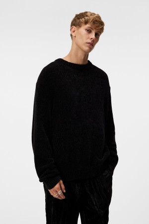 Black Jlindeberg Charles Chenille Sweater | SN-JL574920