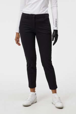 Black Jlindeberg Lei Fleece Twill Pant | SN-JL575258