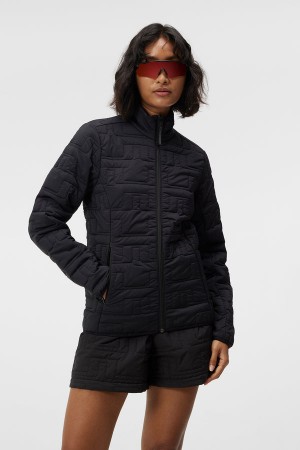 Black Jlindeberg Marble Quilted Jacket | SN-JL575384