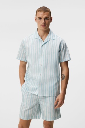 Dream Blue Jlindeberg Elio Painted Stripe Shirt | SN-JL574986