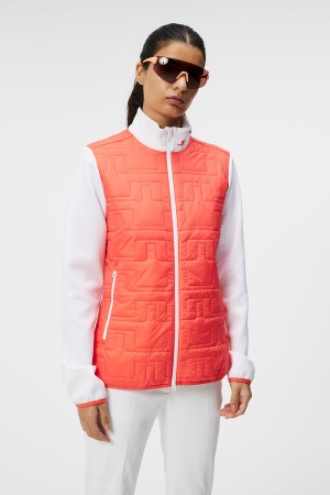 Hot Coral Jlindeberg Stefania Hybrid Jacket | SN-JL575389