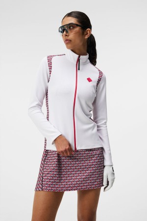 JL Micro Bridge Rose Red Jlindeberg Solar Print Full Zip Mid Layer | SN-JL575346