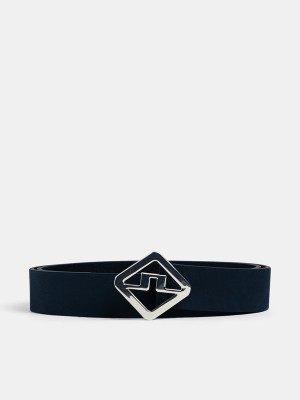 JL Navy Jlindeberg Gary Brushed Leather Belt | SN-JL574736