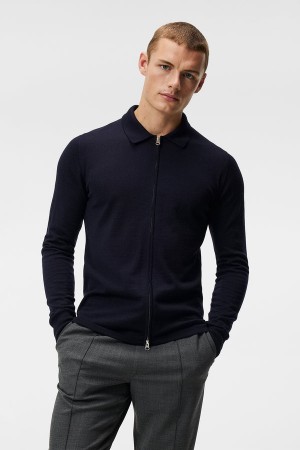 JL Navy Jlindeberg Nyle Merino Zip Cardigan | SN-JL574873