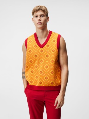 Orange Diamond Logo Jlindeberg Jack Knitted Vest | SN-JL574624