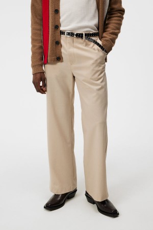 Oyster Gray Jlindeberg Sonny Wide Wool Pants | SN-JL574966