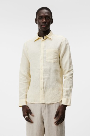 Pear Sorbet Jlindeberg Clean Linen Slim Shirt | SN-JL574980