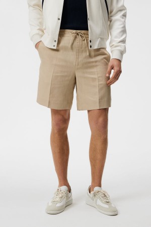 Safari Beige Jlindeberg Baron Tencel Linen Shorts | SN-JL574954