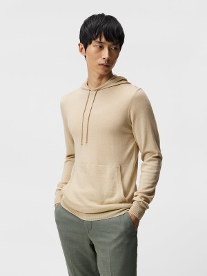 Safari Beige Jlindeberg Laurie Light Merino Hoodie | SN-JL574869