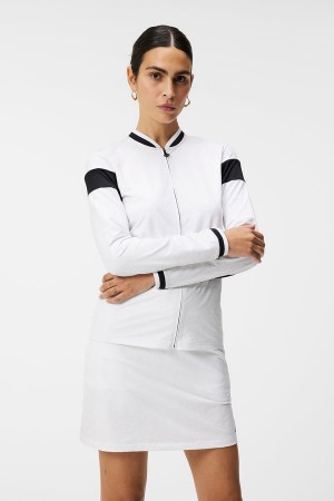 White Jlindeberg Helene Zip Midlayer | SN-JL575358