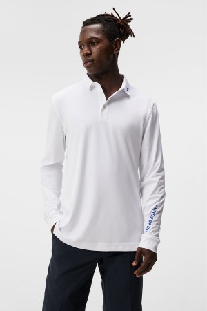 White Jlindeberg Tour Tech Long Sleeve Polo | SN-JL574467