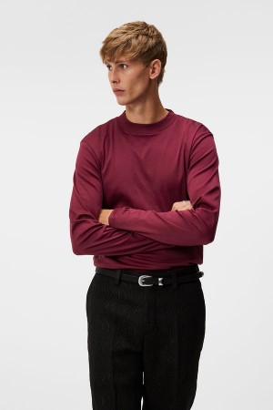 Zinfandel Jlindeberg Ace Mock Neck Long Sleeve T-Shirt | SN-JL574846