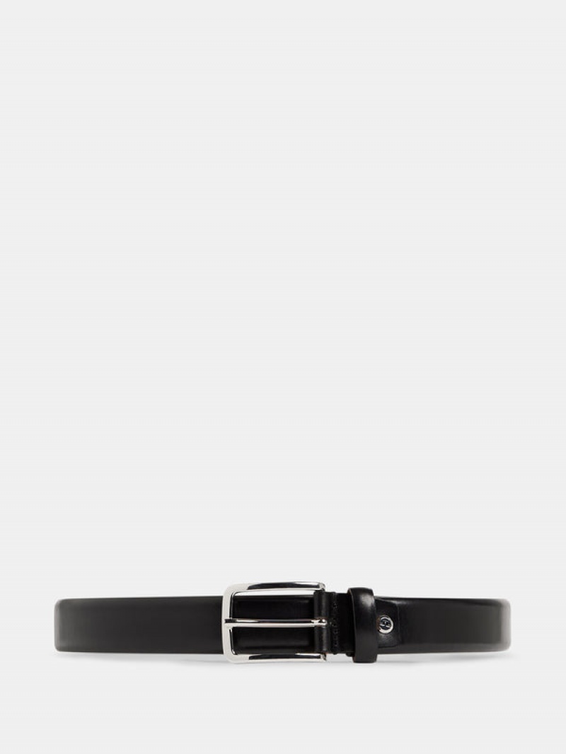 Black Jlindeberg Bill Leather Belt | SN-JL575054