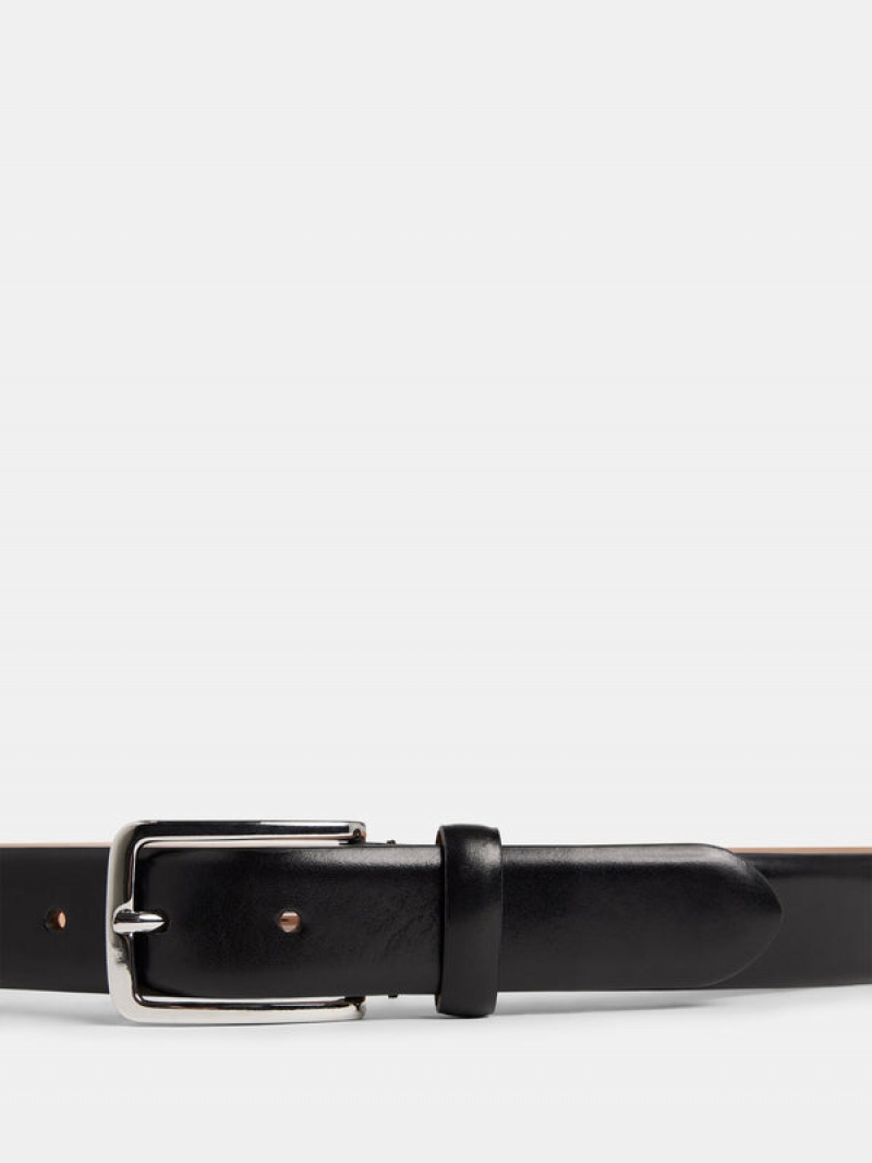 Black Jlindeberg Bill Leather Belt | SN-JL575054