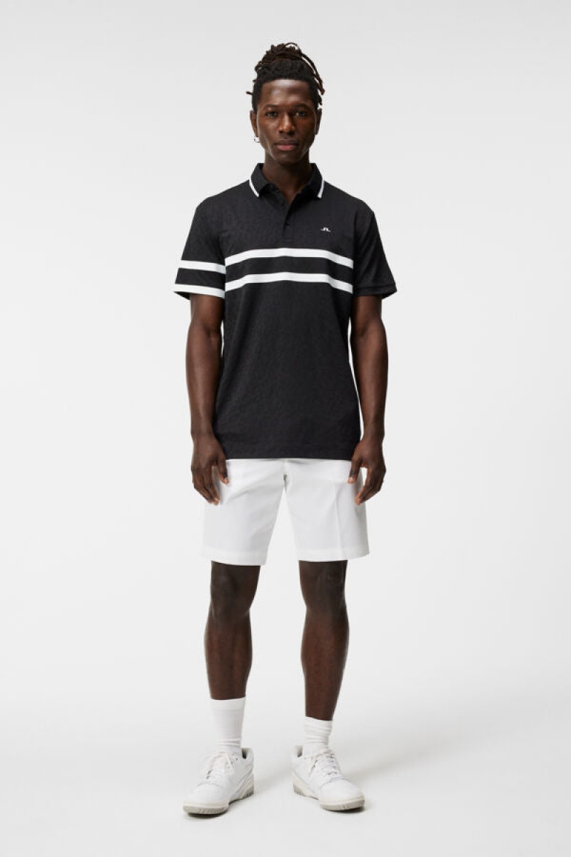 Black Jlindeberg Boswell Jacquard Polo | SN-JL574526