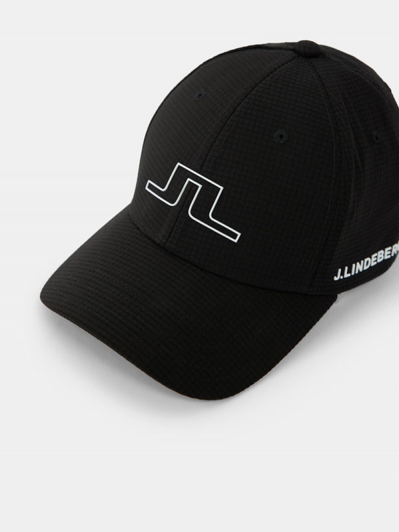 Black Jlindeberg Caden Golf Cap | SN-JL574738