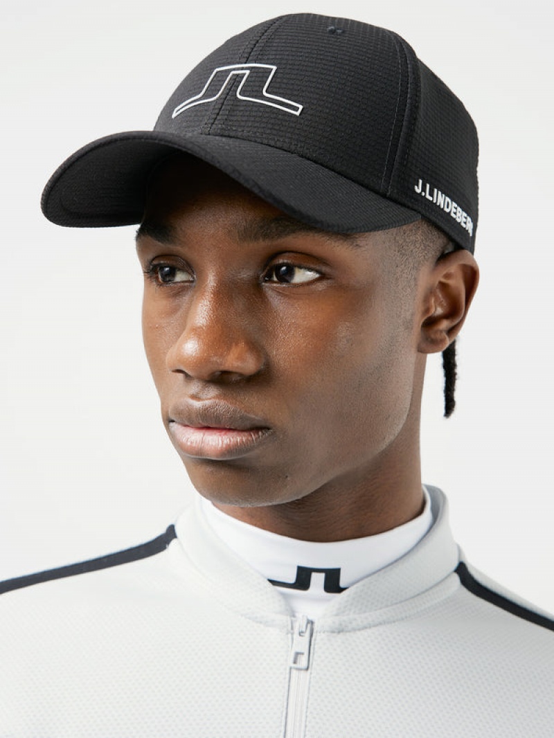 Black Jlindeberg Caden Golf Cap | SN-JL574738