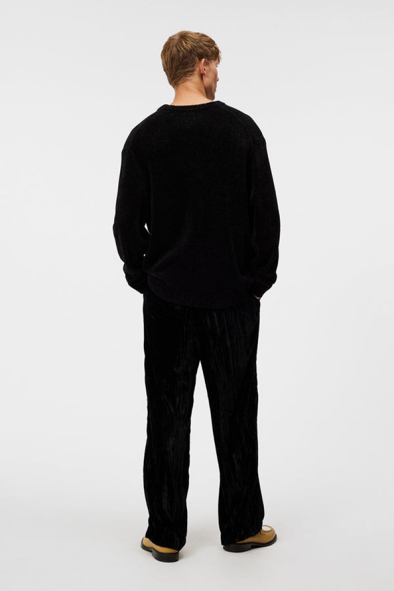 Black Jlindeberg Charles Chenille Sweater | SN-JL574920