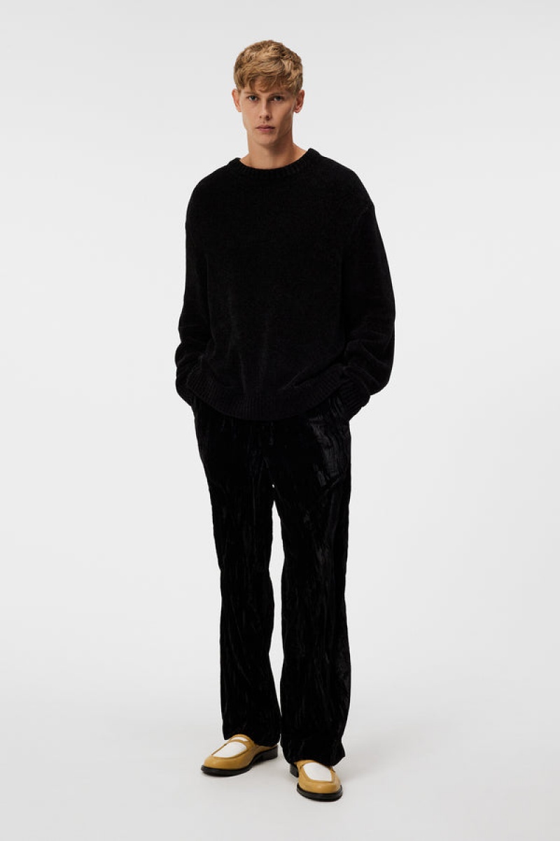 Black Jlindeberg Charles Chenille Sweater | SN-JL574920