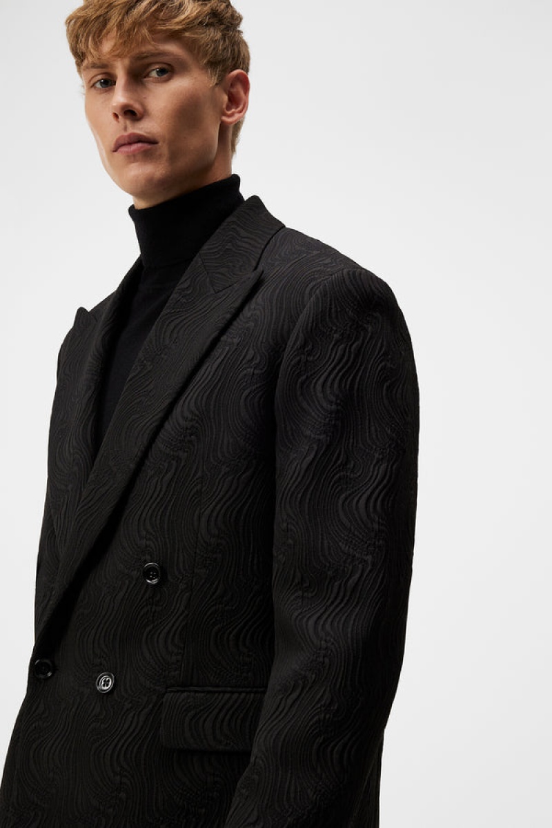 Black Jlindeberg David Jacquard Swirl Blazer | SN-JL575042