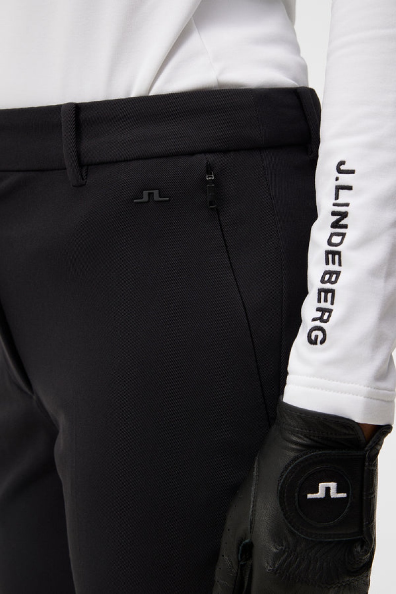 Black Jlindeberg Lei Fleece Twill Pant | SN-JL575258