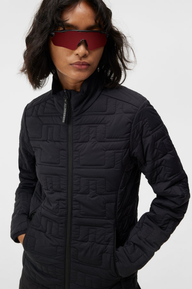 Black Jlindeberg Marble Quilted Jacket | SN-JL575384