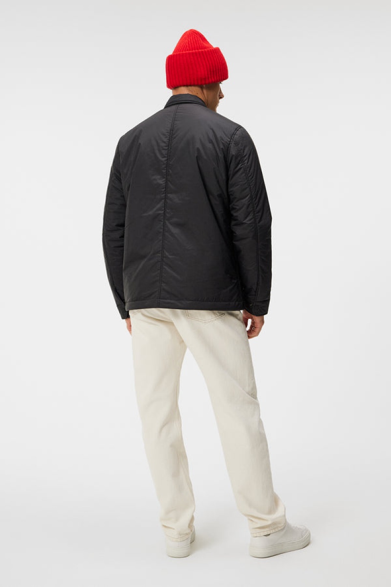 Black Jlindeberg Nile Padded Overshirt | SN-JL574991