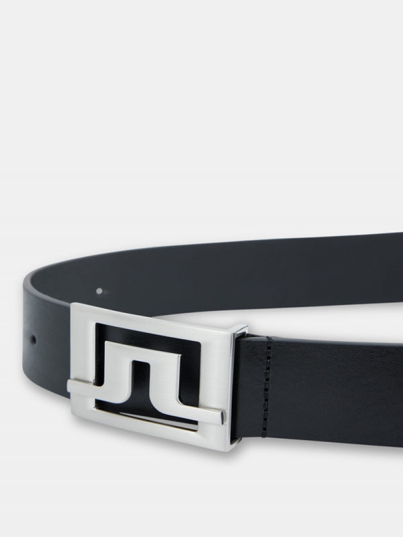 Black Jlindeberg Slater Pro Leather Belt | SN-JL574741