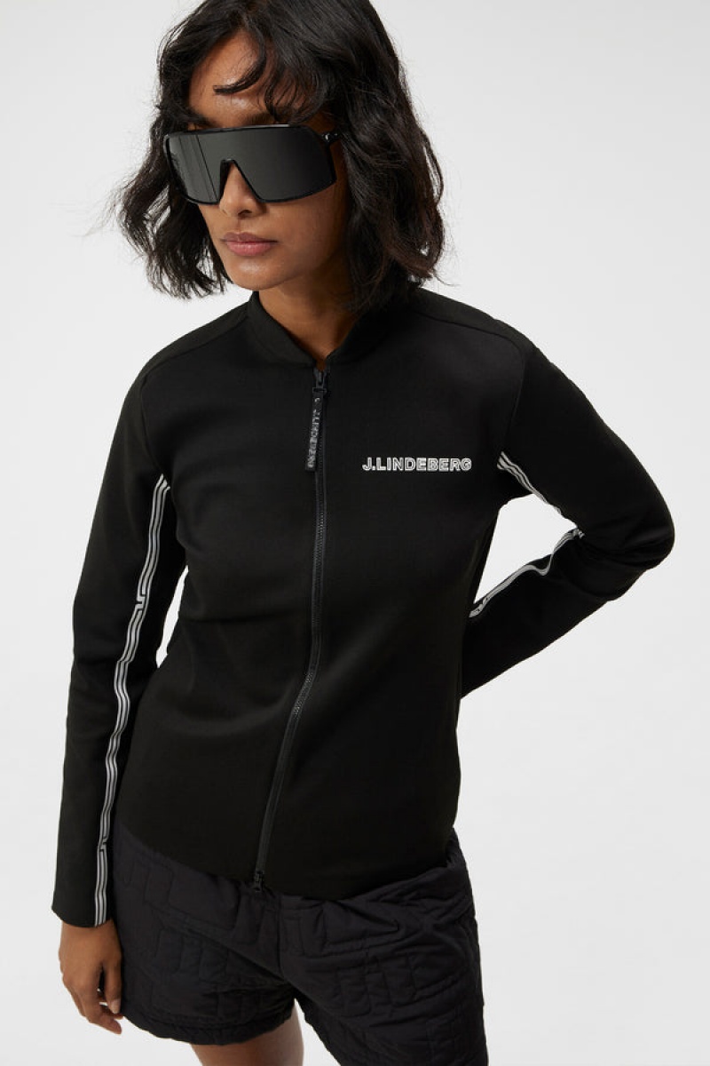 Black Jlindeberg Wildcat Full Zip Mid Layer | SN-JL575339