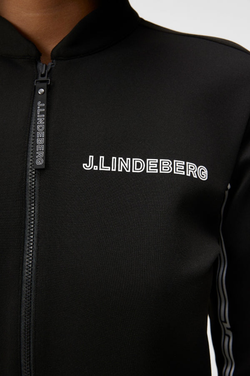 Black Jlindeberg Wildcat Full Zip Mid Layer | SN-JL575339