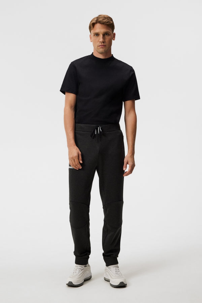 Black Melange Jlindeberg Brush Sweatpant | SN-JL574658