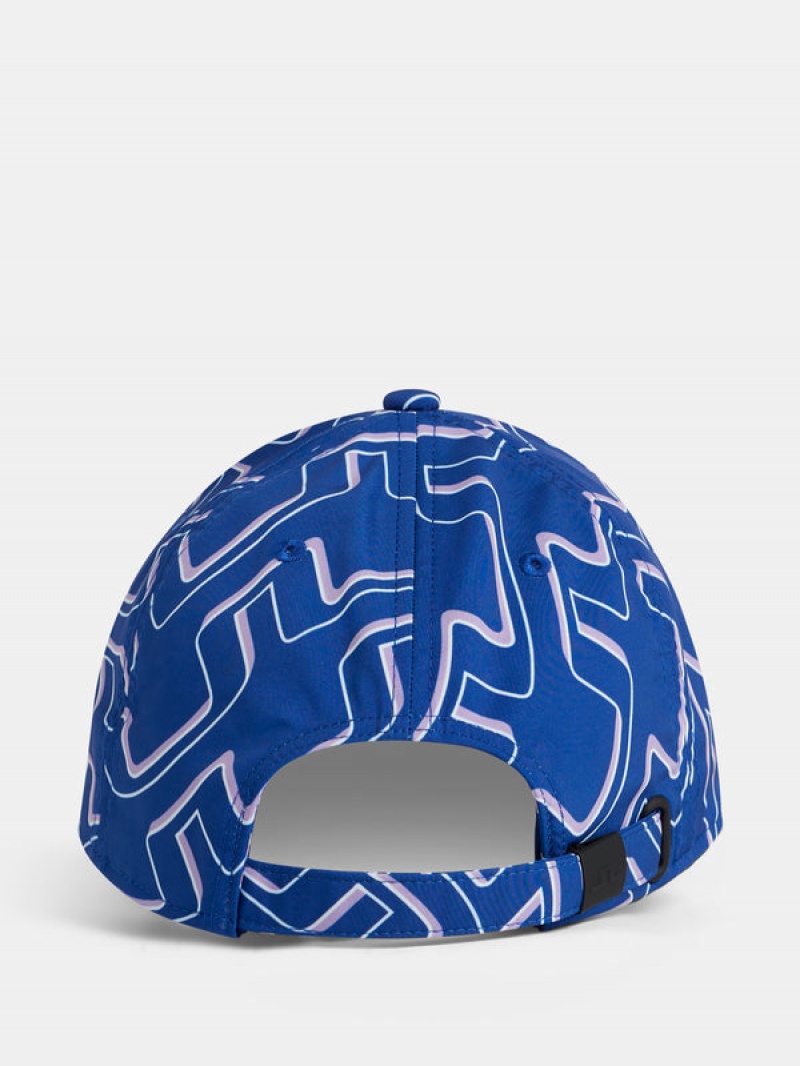 Bridge Spray Blue Jlindeberg Adriel Printed Cap | SN-JL574772