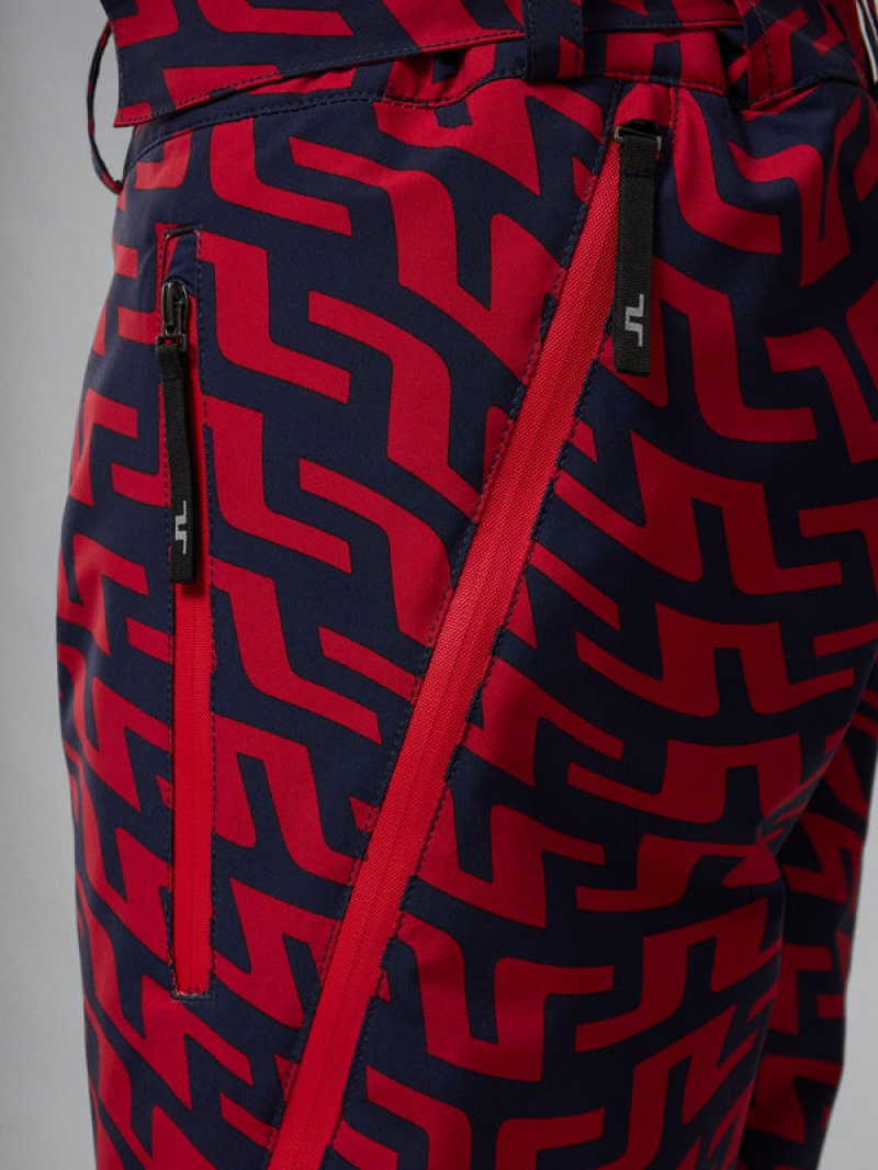 Bridge Swirl Red Jlindeberg Eclipse Print Pant | SN-JL575090