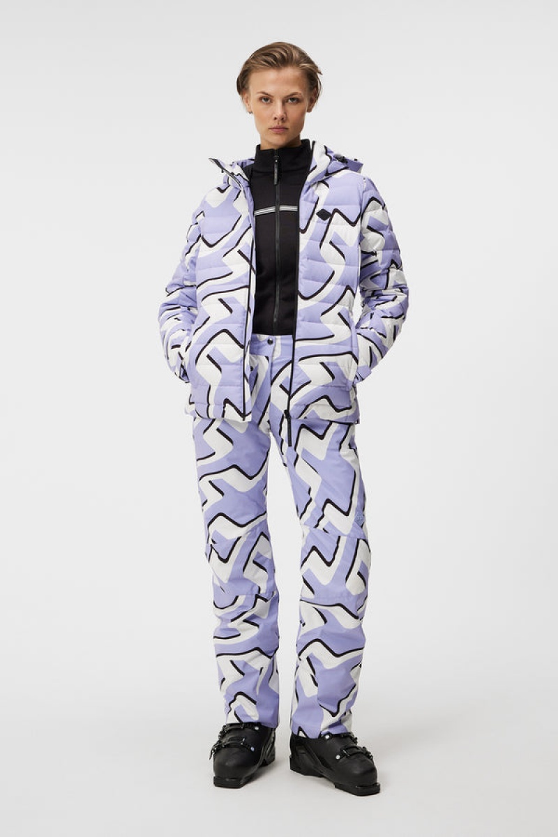 Bridge Wave Sweet Lavender Jlindeberg Thermic Print Down Jacket | SN-JL575445