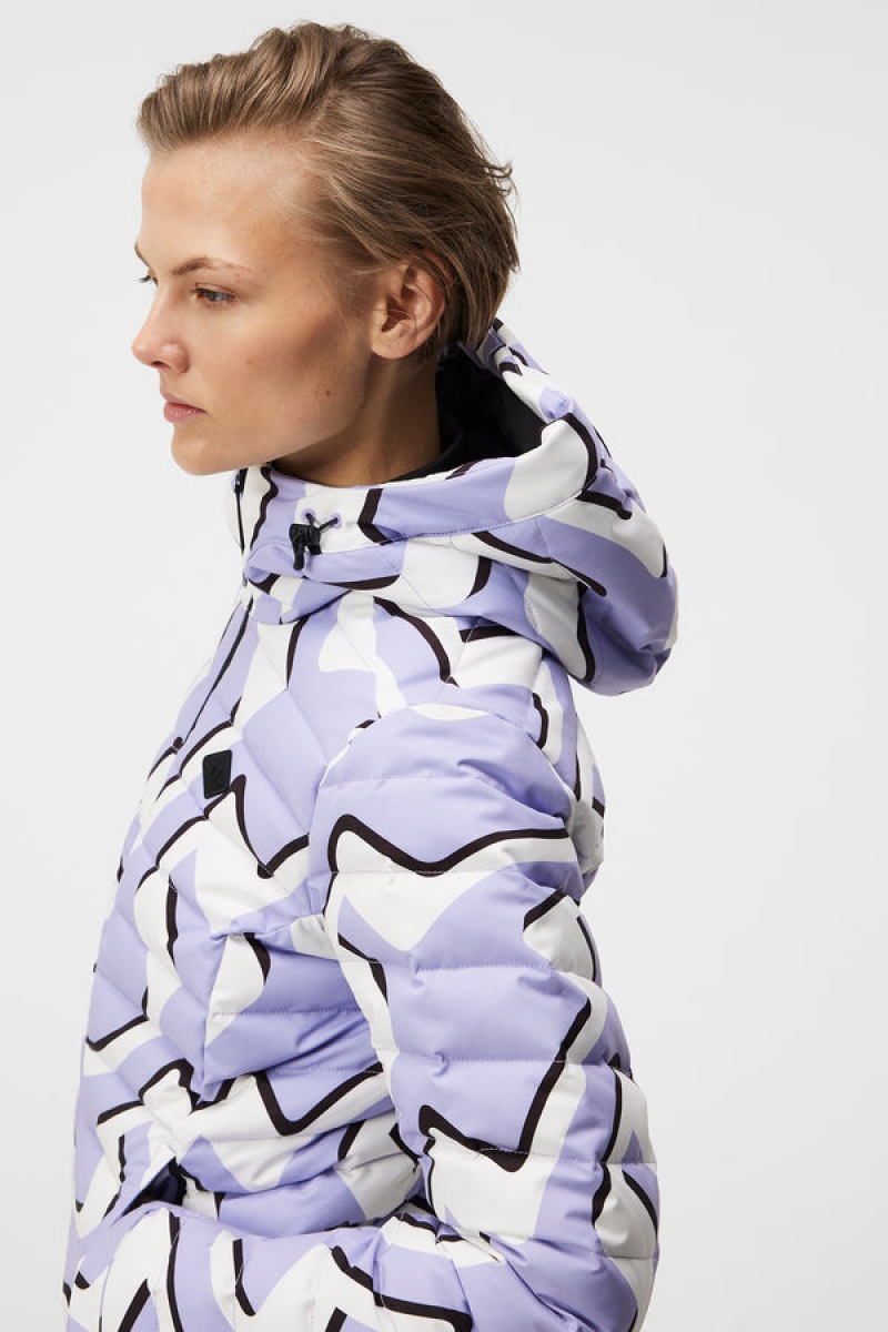 Bridge Wave Sweet Lavender Jlindeberg Thermic Print Down Jacket | SN-JL575445