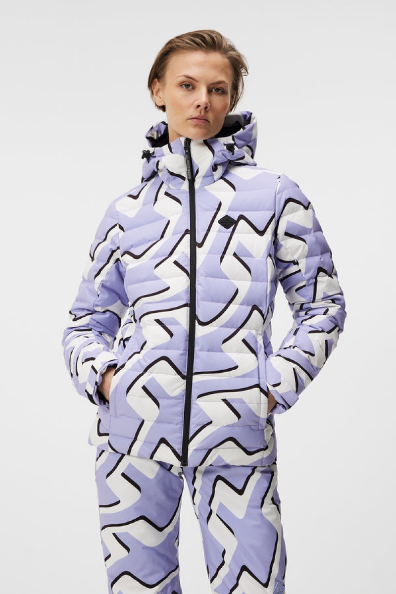 Bridge Wave Sweet Lavender Jlindeberg Thermic Print Down Jacket | SN-JL575445