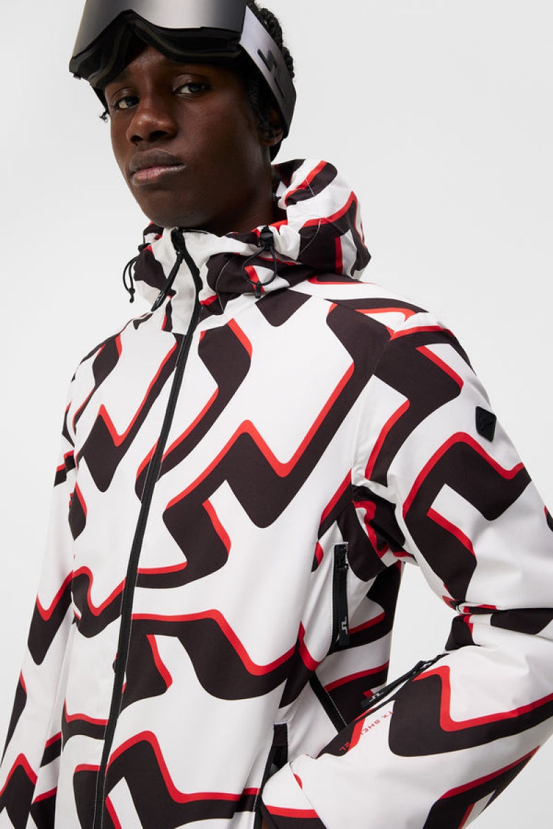 Bridge Wave White Jlindeberg Ace Print Jacket | SN-JL575079