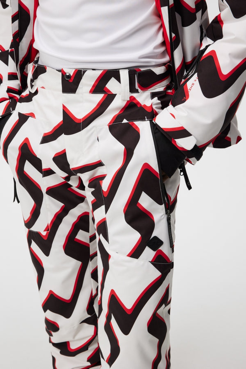 Bridge Wave White Jlindeberg Clarke Print Pant | SN-JL575097