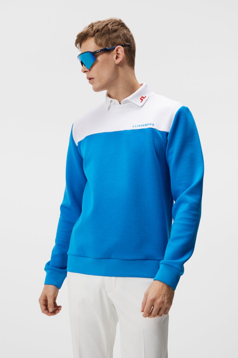 Brilliant Blue Jlindeberg Jeff Crew Neck Sweatshirt | SN-JL574613