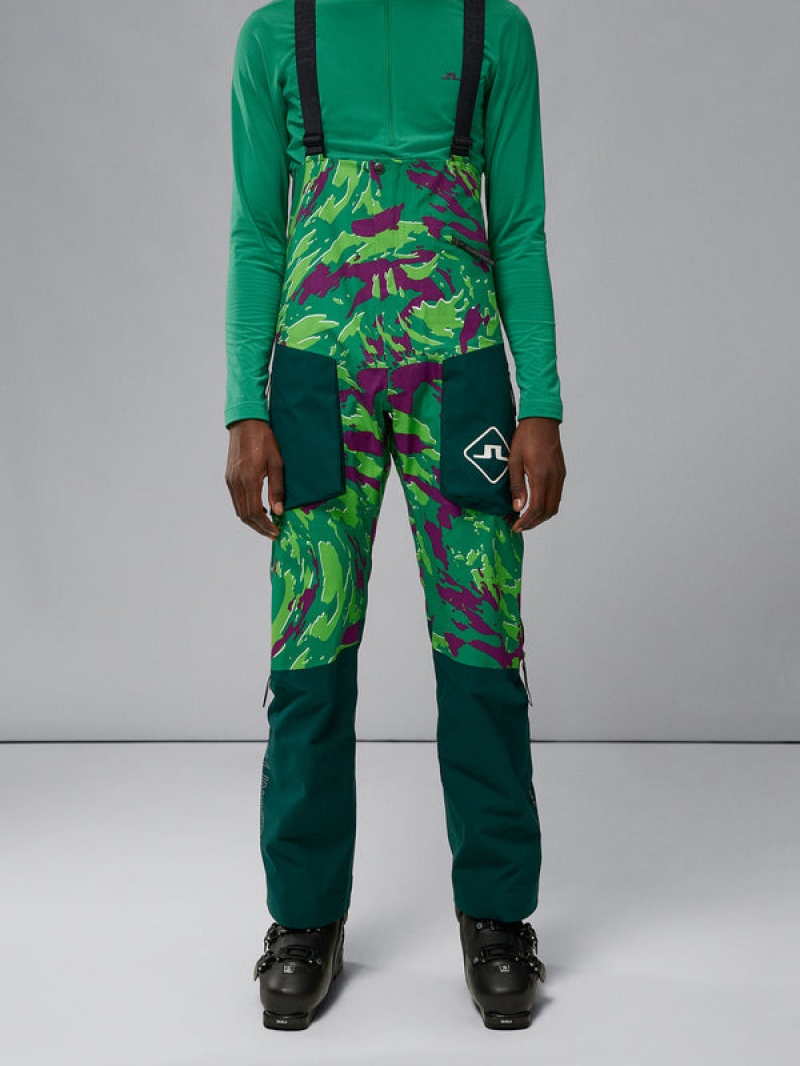 Canimol Green Jlindeberg Aerial Bib Print Shell Pant | SN-JL575088