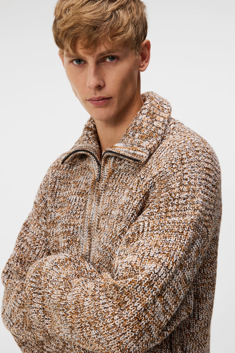 Canuto Jlindeberg Chester Jacquard Quarter Zip Sweater | SN-JL574922