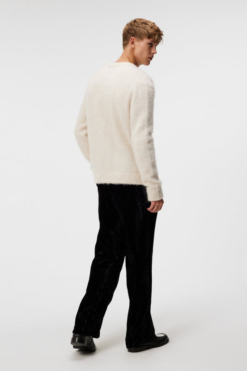 Cloud White Jlindeberg Harold Hairy Knit Sweater | SN-JL574919