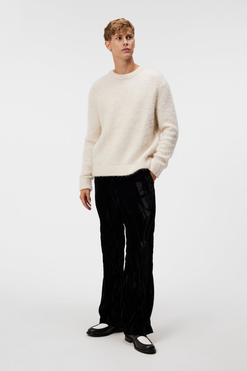 Cloud White Jlindeberg Harold Hairy Knit Sweater | SN-JL574919