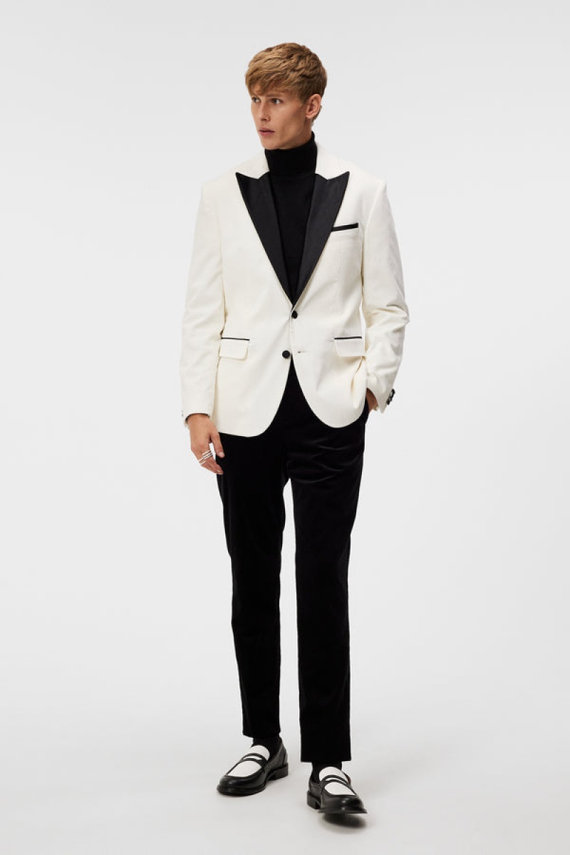 Cloud White Jlindeberg Lenny Velvet Blazer | SN-JL575037