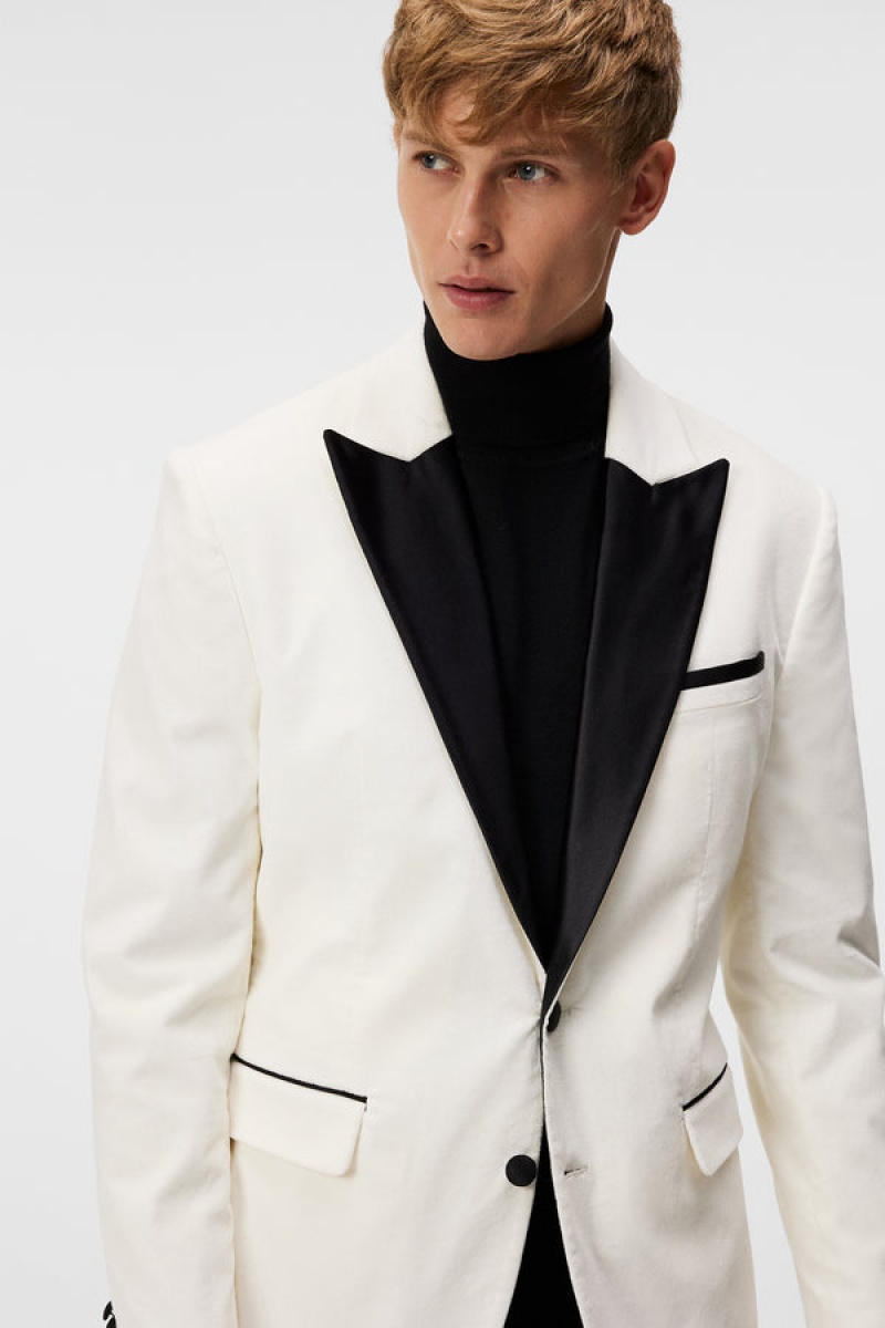 Cloud White Jlindeberg Lenny Velvet Blazer | SN-JL575037