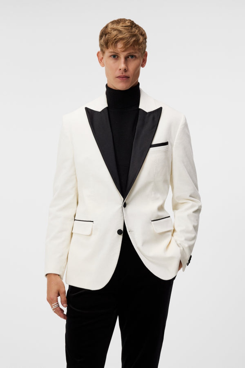 Cloud White Jlindeberg Lenny Velvet Blazer | SN-JL575037