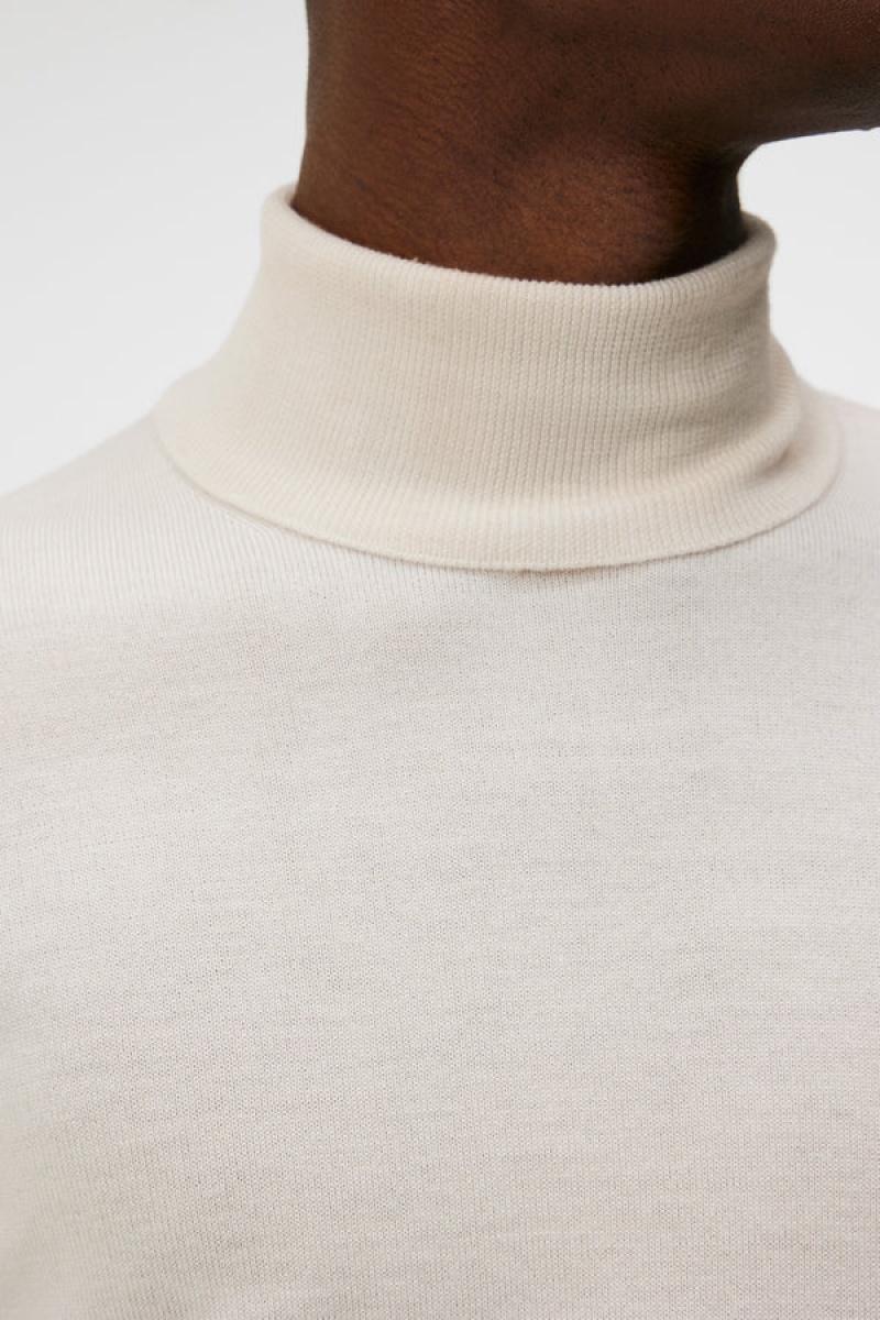 Cloud White Jlindeberg Lyd Merino Turtleneck Sweater | SN-JL574893