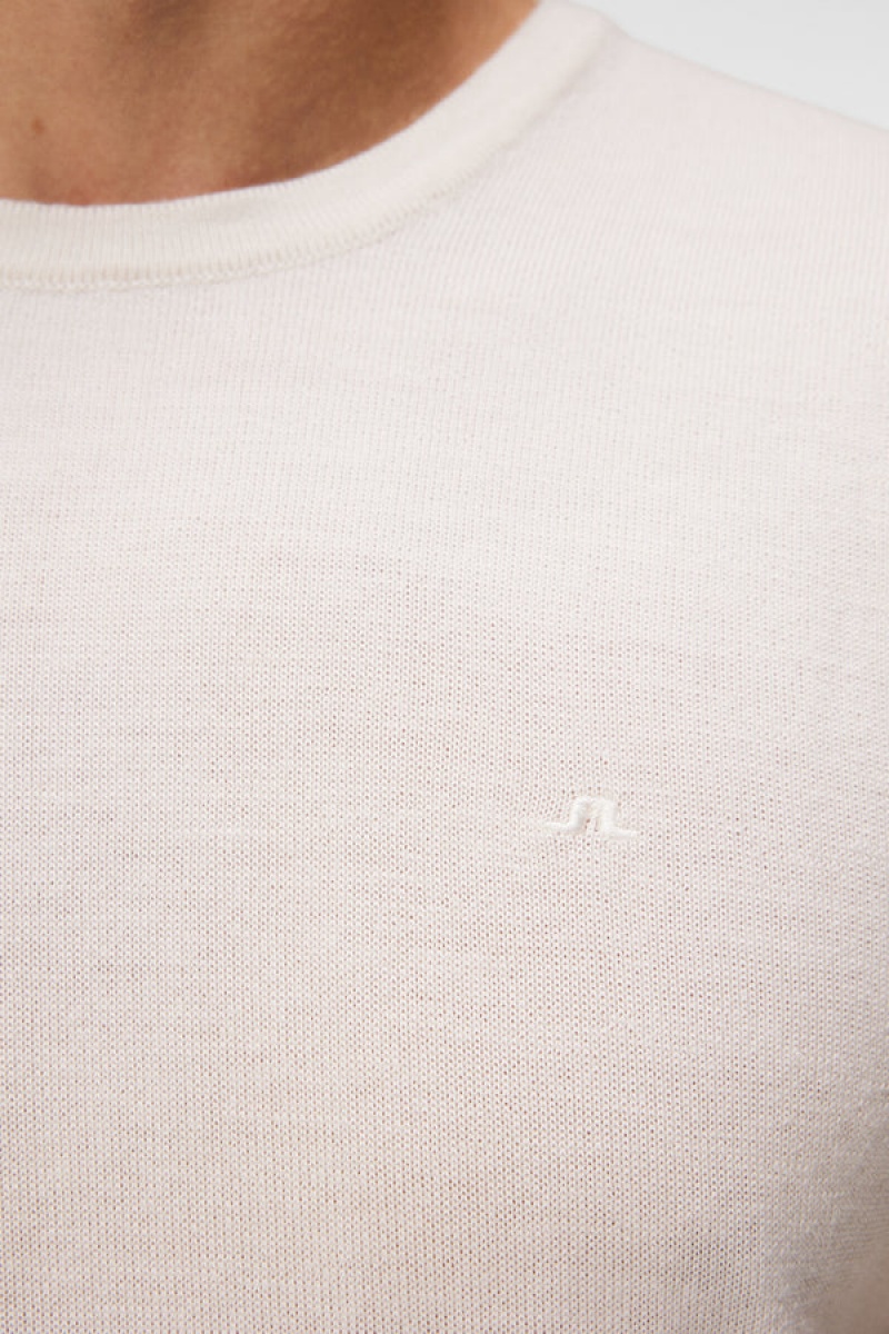 Cloud White Jlindeberg Lyle Merino Crew Neck Sweater | SN-JL574914