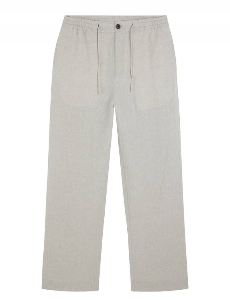 Cloud White Jlindeberg Noah Wide Linen Pants | SN-JL574953